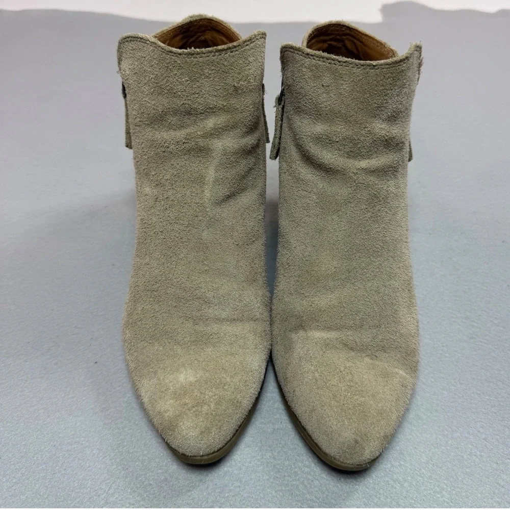 Frye Sacha Moto Shootie Ash Grey Suede Ankle Boots 7M 3470015-ASH